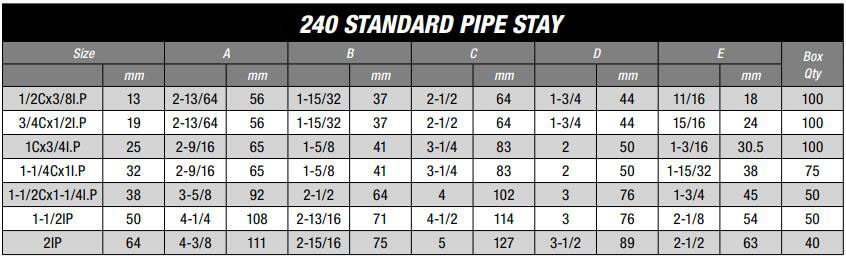 240 Standard Pipe Stay