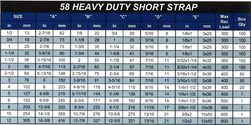58 Heavy Duty Short Strap